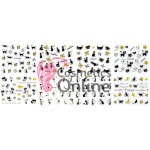 Stickere 3D Combinate  3DA11 Pisici Negre cu Auriu 6 folii